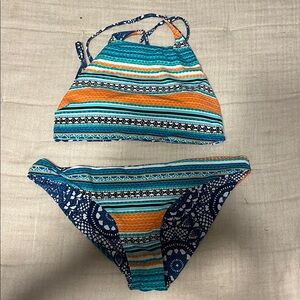 Xhilaration Multicolor Striped Kids Bikini